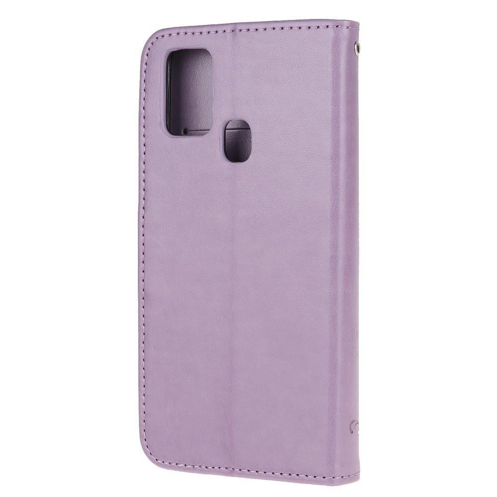 Étui en cuir à papillons pour OnePlus Nord N100, violet