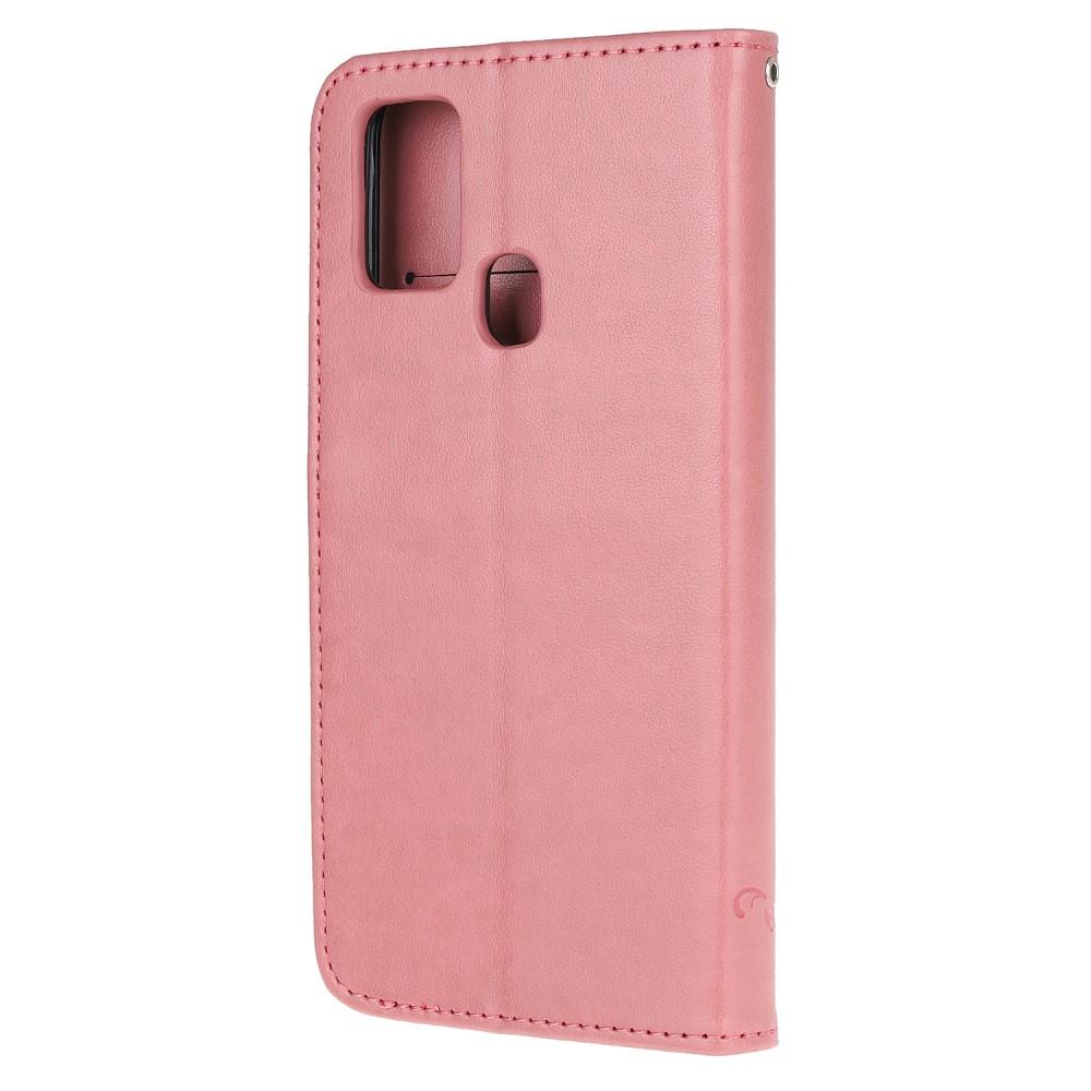 Étui en cuir à papillons pour  OnePlus Nord N100, Rose
