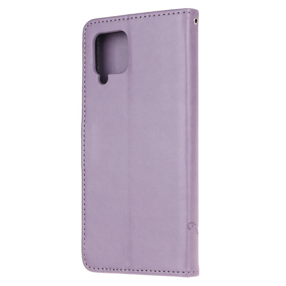 Étui en cuir à papillons pour Samsung Galaxy A42, violet