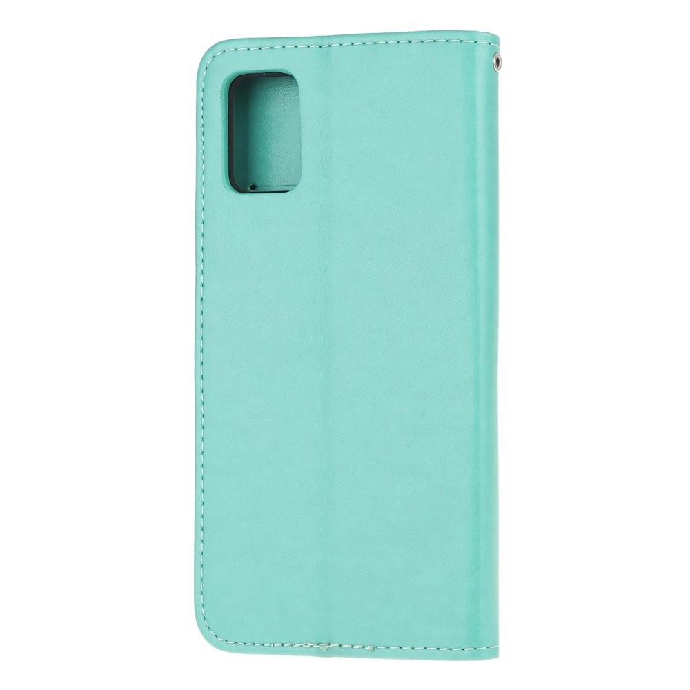 Étui en cuir à papillons pour Samsung Galaxy A72 5G, Vert
