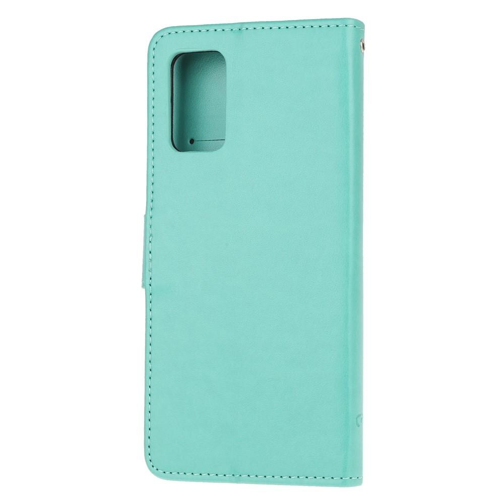 Étui en cuir à papillons pour Samsung Galaxy S20 FE, Vert