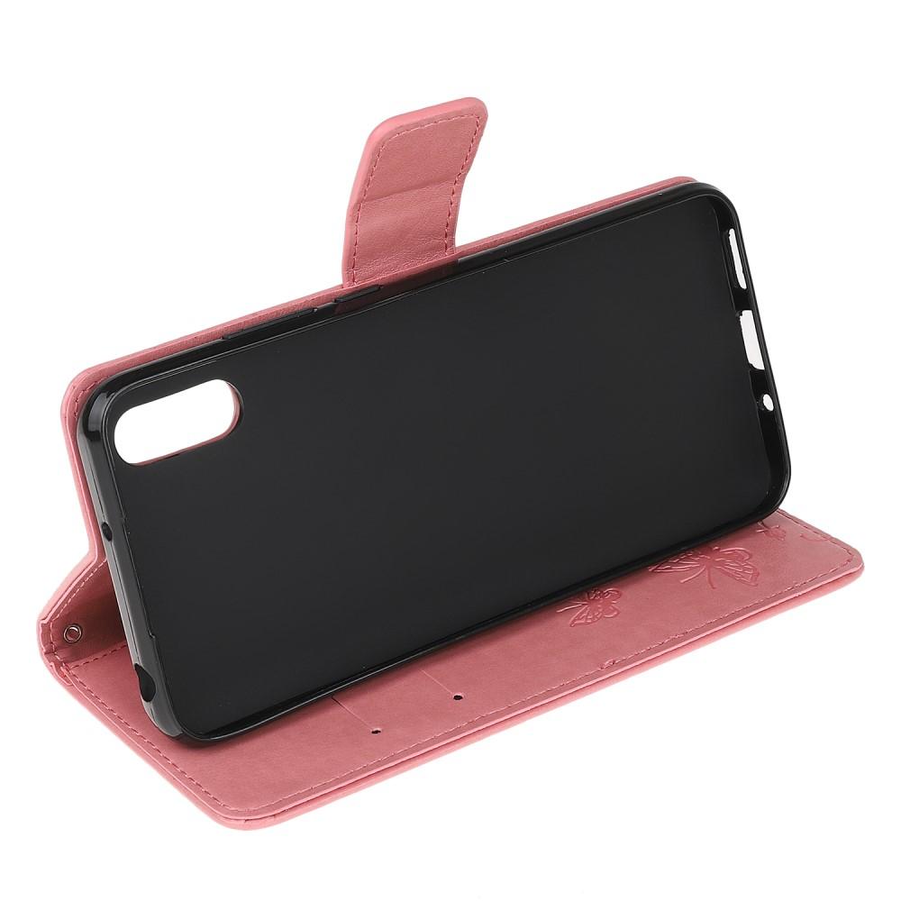 Étui en cuir à papillons pour Samsung Galaxy Xcover 5, Rose