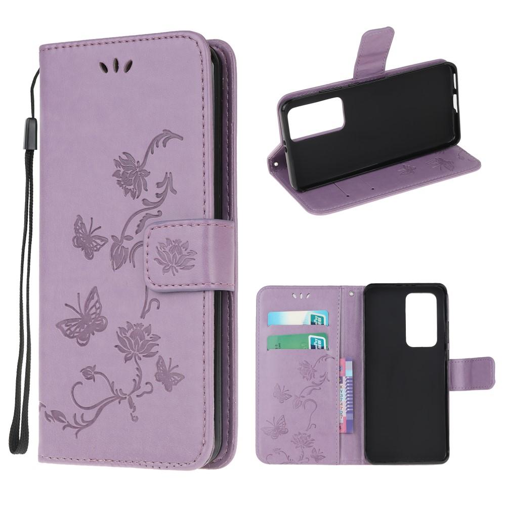 Étui en cuir à papillons pour Xiaomi Mi 10T/10T Pro, Violet