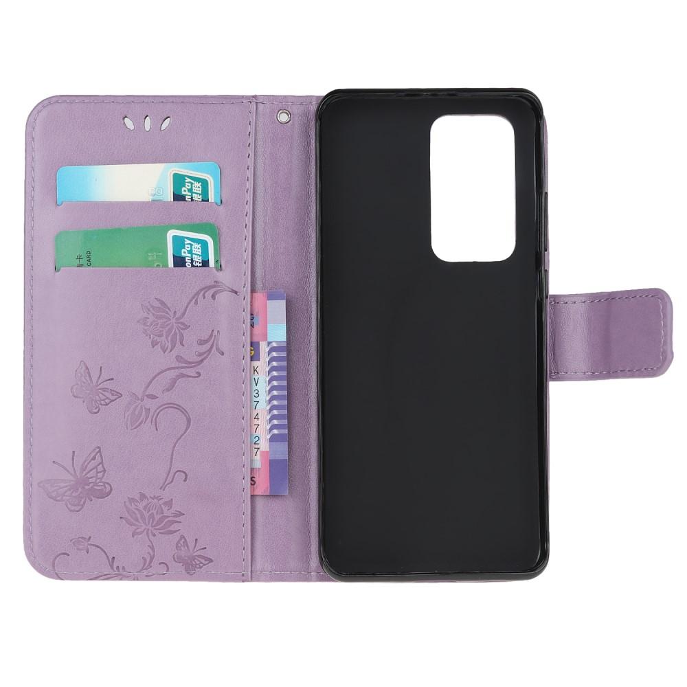 Étui en cuir à papillons pour Xiaomi Mi 10T/10T Pro, Violet