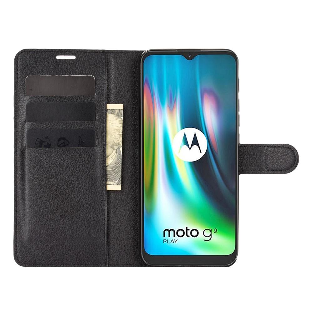 Coque portefeuille Motorola Moto G9 Play, Noir