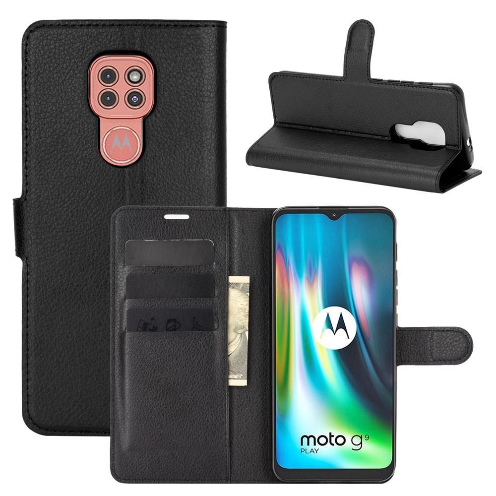 Coque portefeuille Motorola Moto G9 Play, Noir