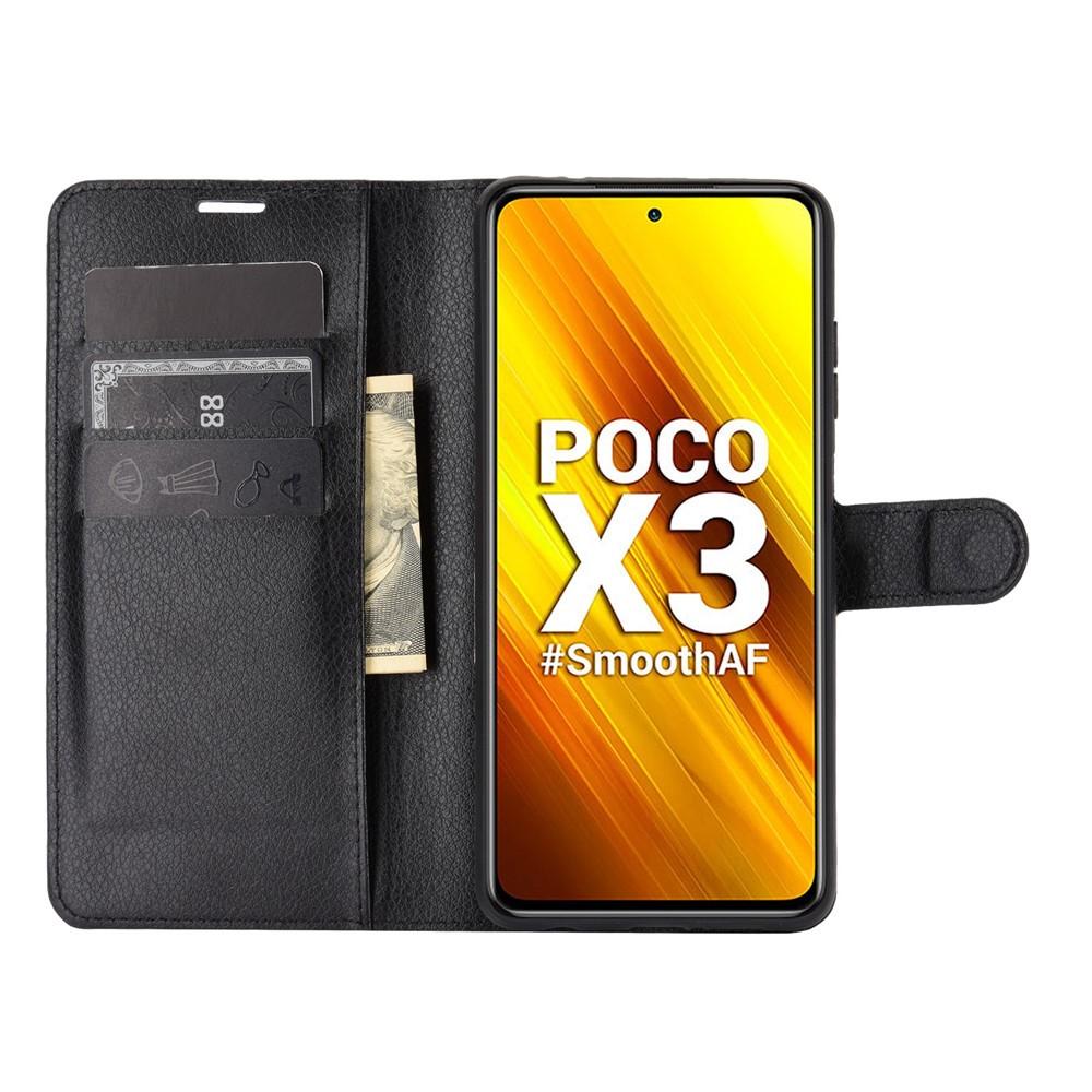 Coque portefeuille Xiaomi Poco X3 NFC, Noir