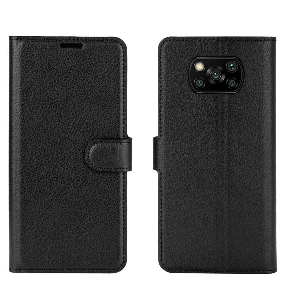 Coque portefeuille Xiaomi Poco X3 NFC, Noir