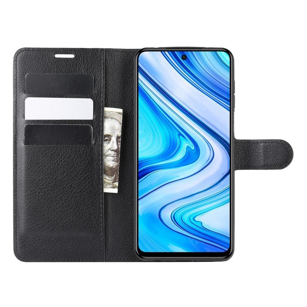 Coque portefeuille Xiaomi Redmi Note 9 Pro, Noir
