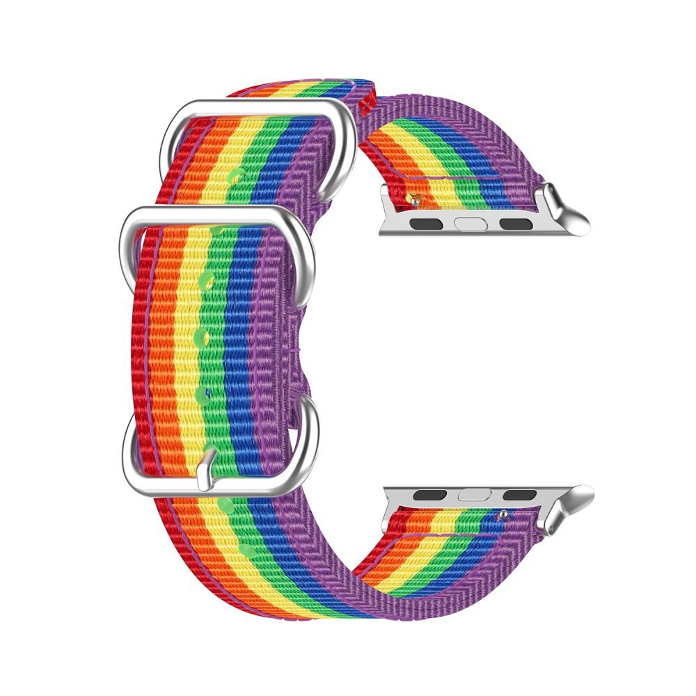 Bracelet Nato Apple Watch 44mm, Arc-en-ciel