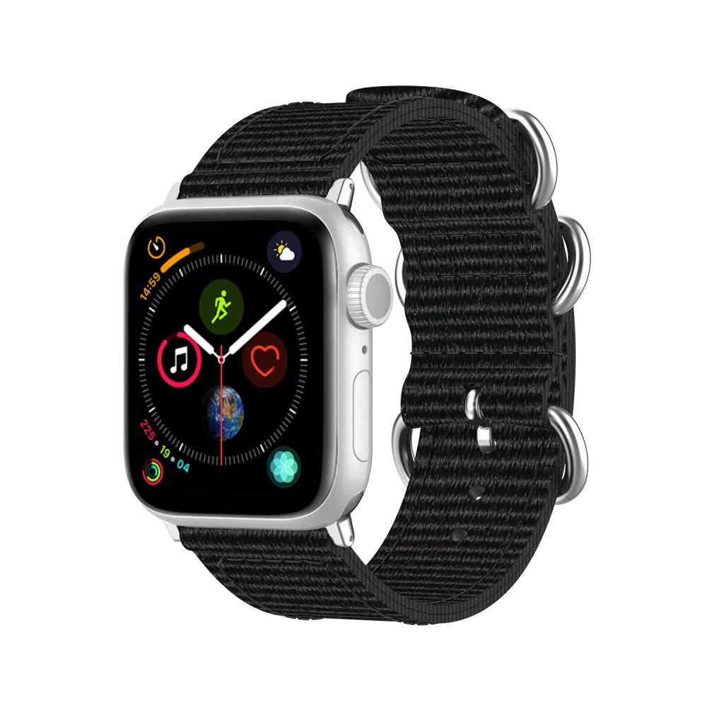 Bracelet Nato Apple Watch 45mm Series 7, noir