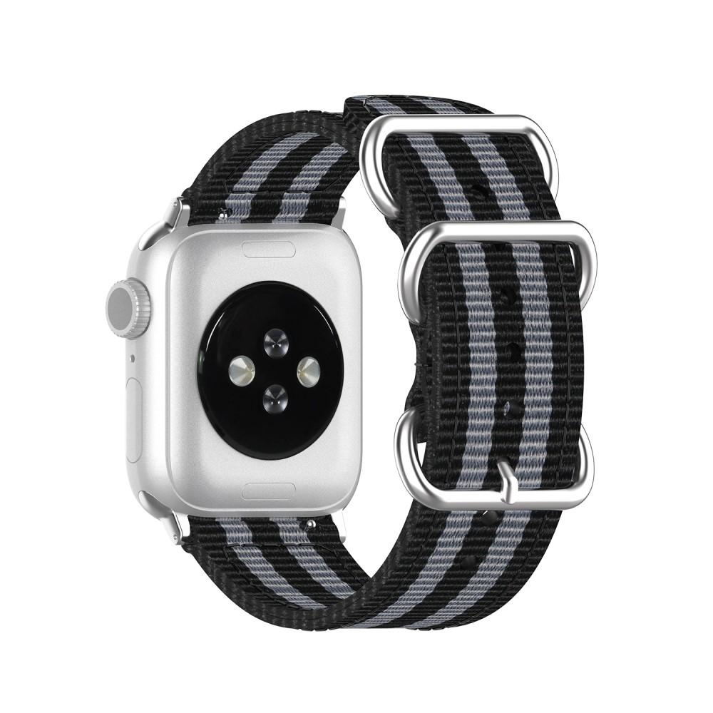 Bracelet Nato Apple Watch 44mm, noir/gris