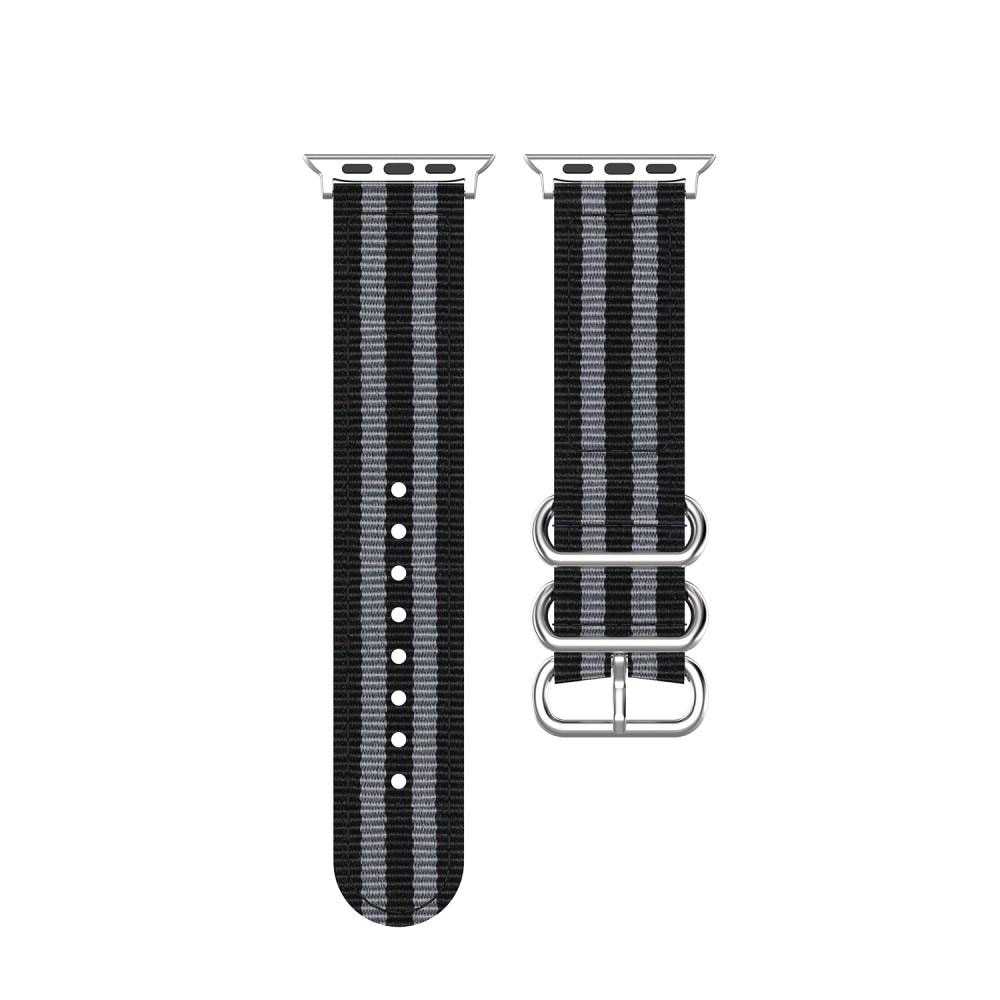 Bracelet Nato Apple Watch 44mm, noir/gris