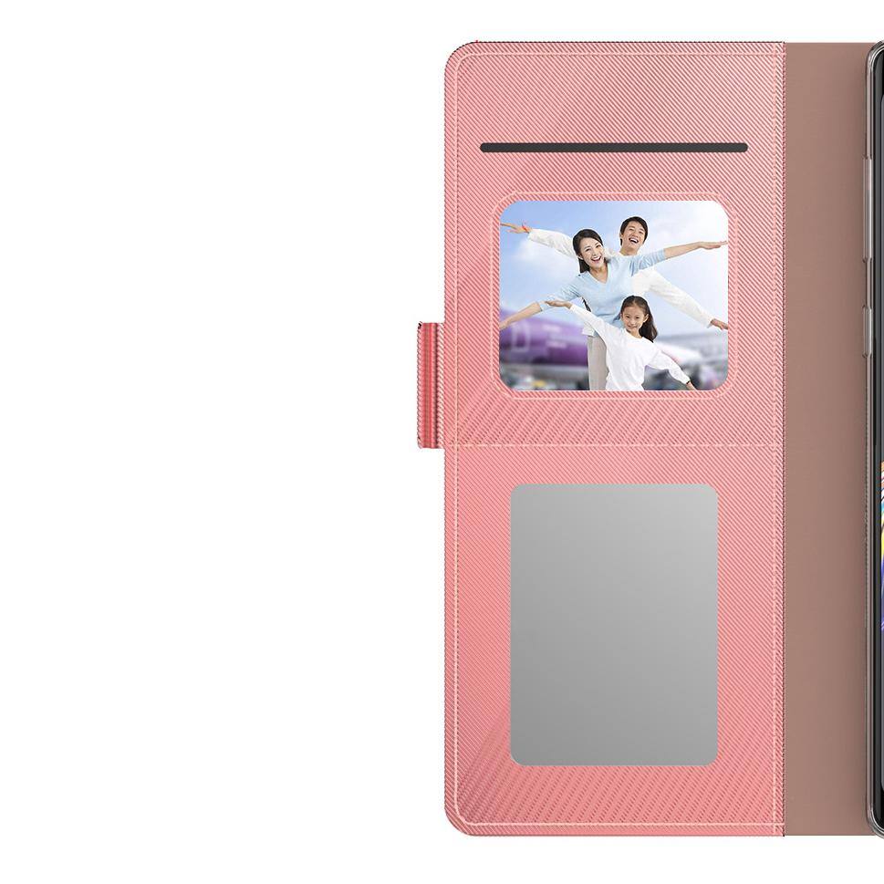 Étui portefeuille Miroir Samsung Galaxy S21 Plus rose doré