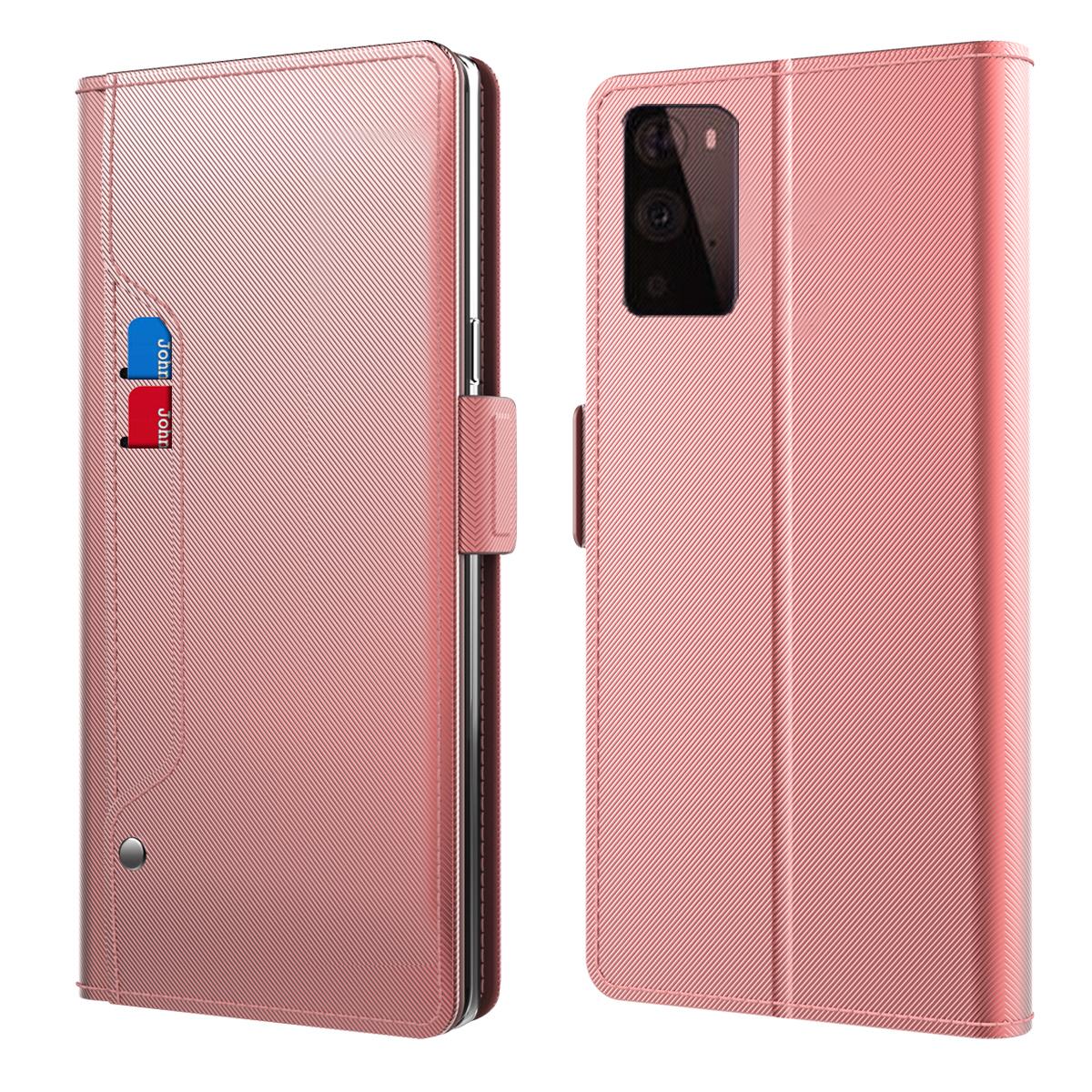 Étui portefeuille Miroir OnePlus 9 rose doré