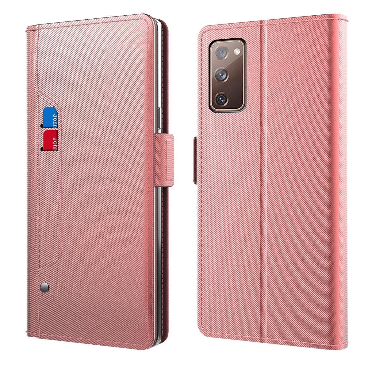 Étui portefeuille Miroir Samsung Galaxy S20 FE rose doré