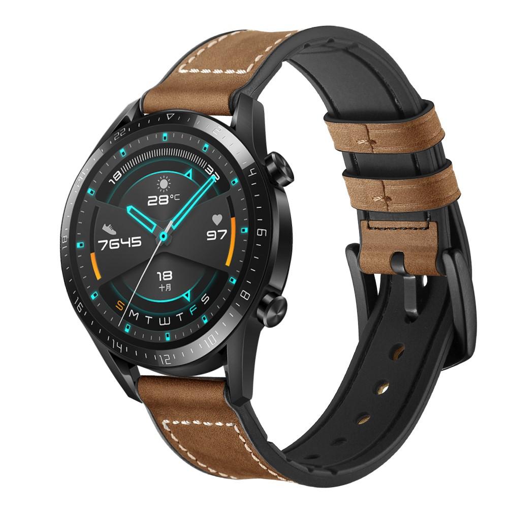 Bracelet en cuir haut de gamme Huawei Watch GT 2 Pro/GT 2 46mm/GT 2e Marron