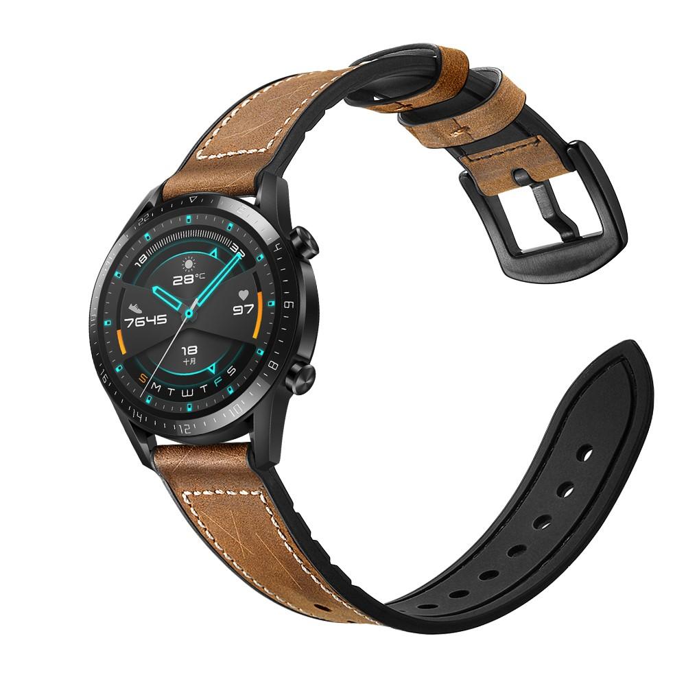 Bracelet en cuir haut de gamme Huawei Watch GT 2 Pro/GT 2 46mm/GT 2e Marron