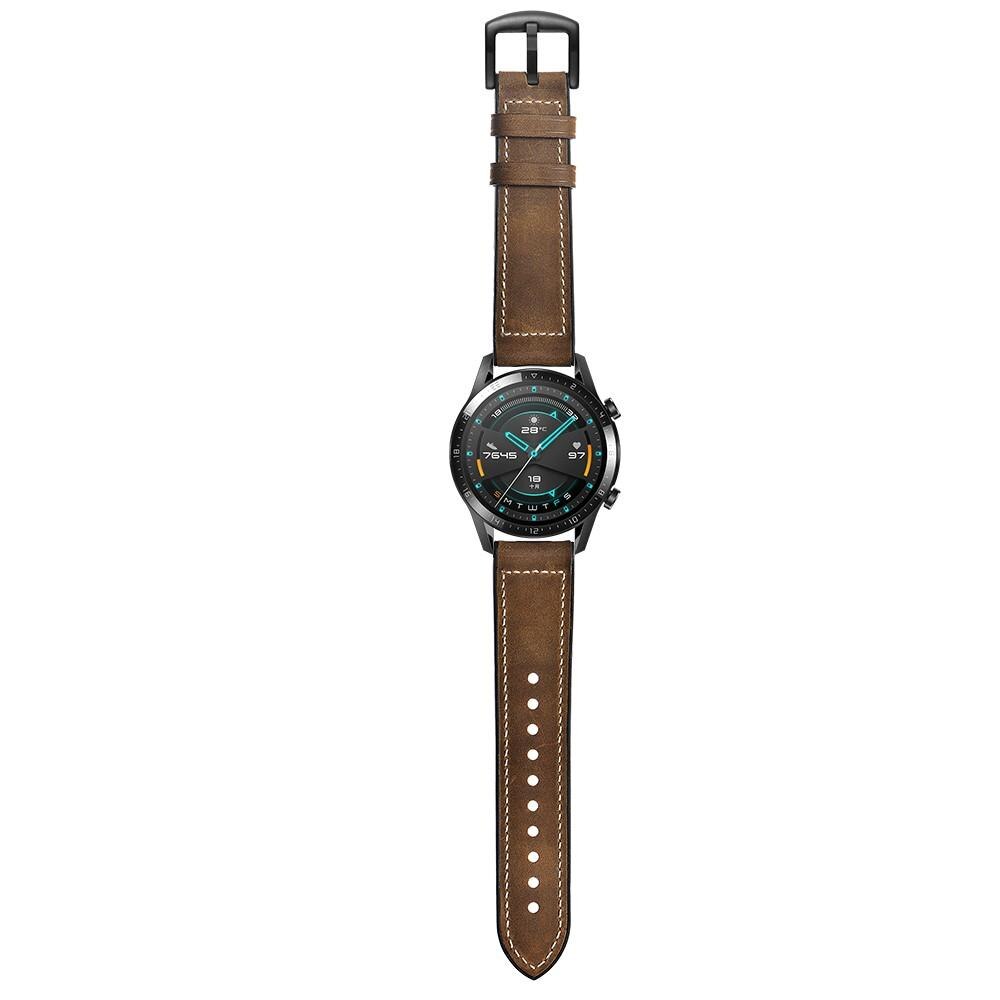 Bracelet en cuir haut de gamme Huawei Watch GT 2 Pro/Watch GT 2 46mm/Watch GT 2e/Watch GT, Marron