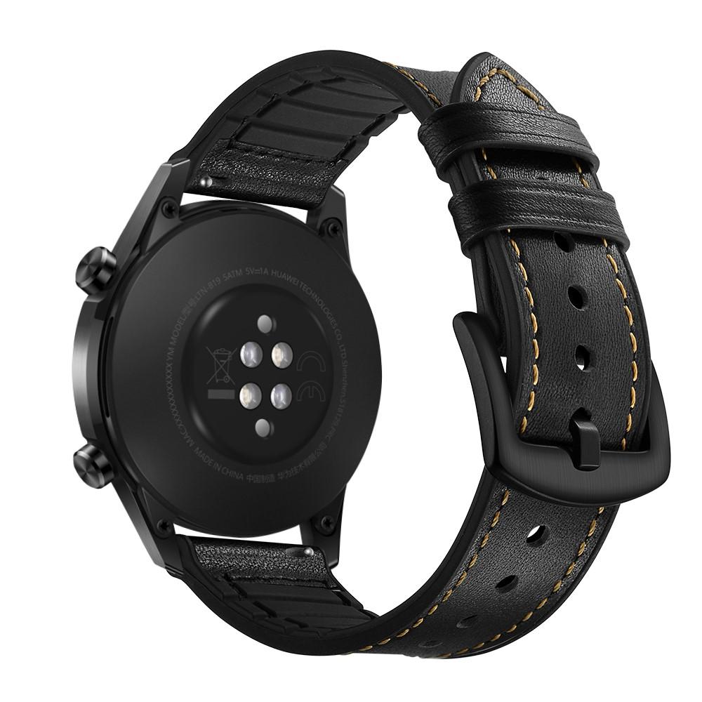 Bracelet en cuir haut de gamme Huawei Watch GT 2 Pro/GT 2 46mm/GT 2e Noir