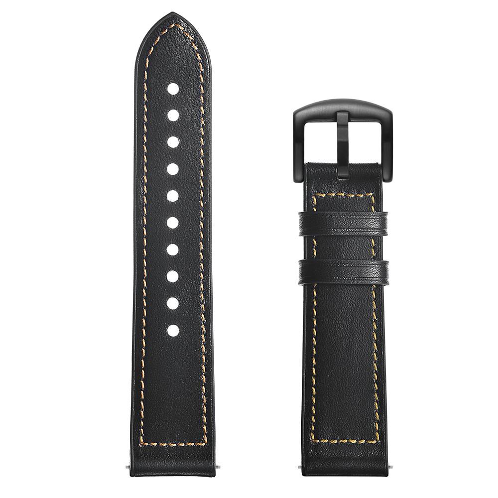 Bracelet en cuir haut de gamme Garmin Venu 2, Noir