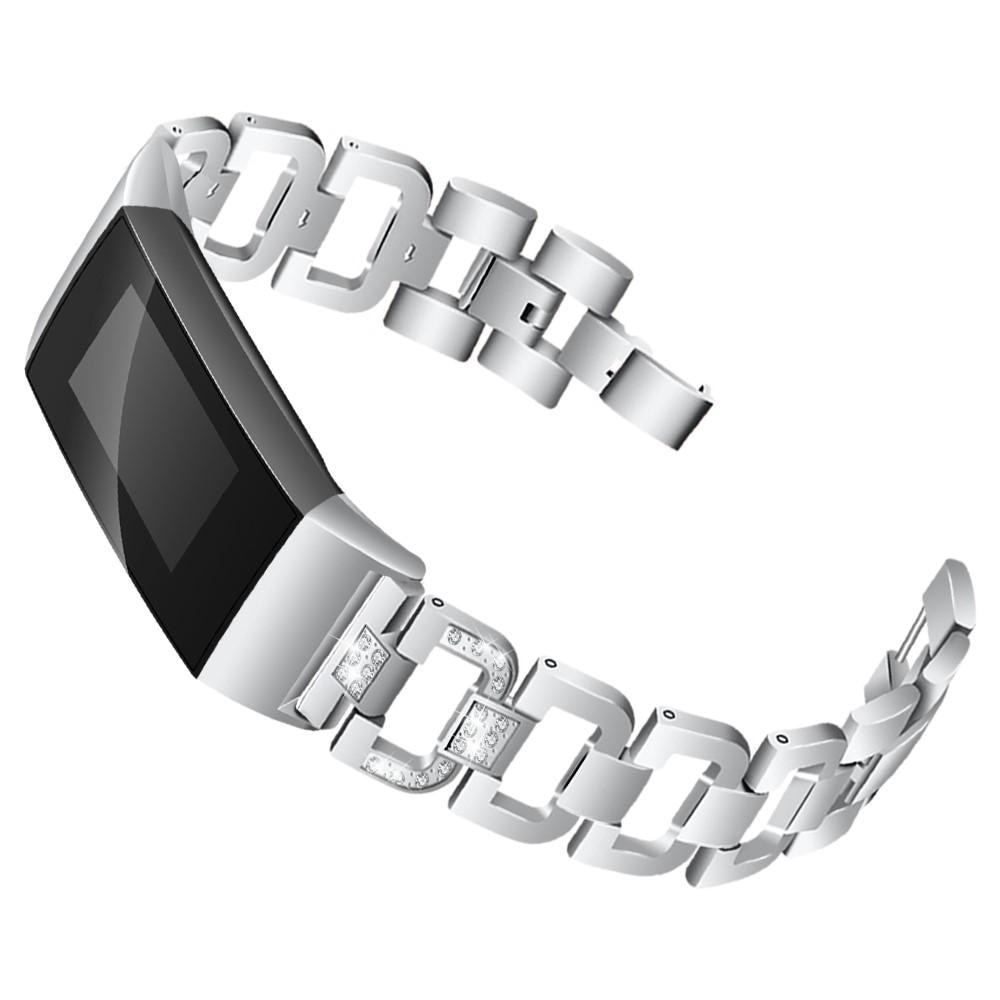 Bracelet Rhinestone Fitbit Charge 3/4 Argent