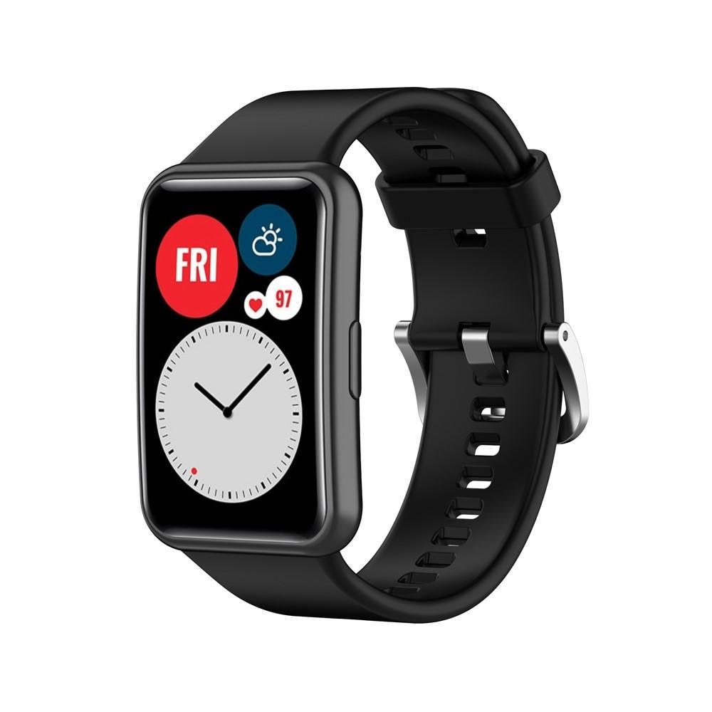 Bracelet en silicone pour Huawei Watch Fit, Noir