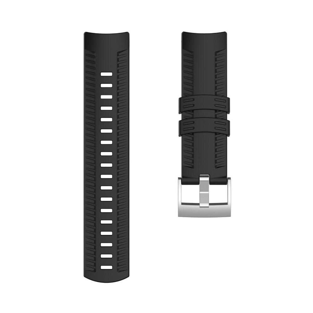 Bracelet en silicone pour  9 Baro/Suunto 7/Suunto 9, Noir