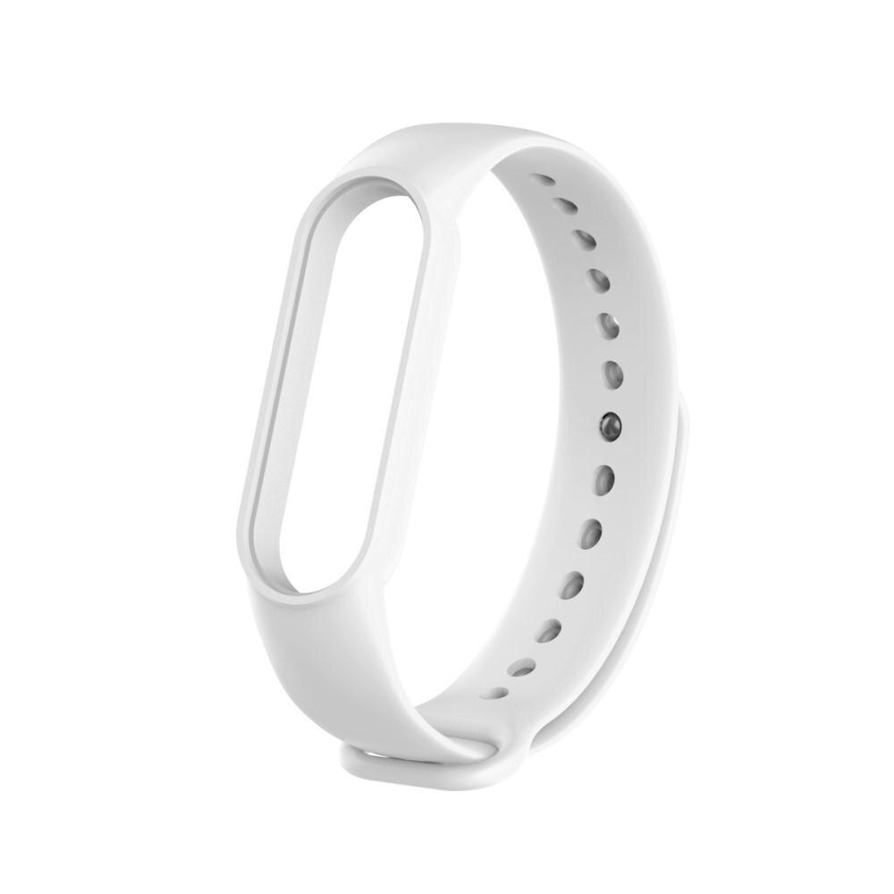 Bracelet en silicone pour  Mi Band 5/Mi Band 6, Blanc