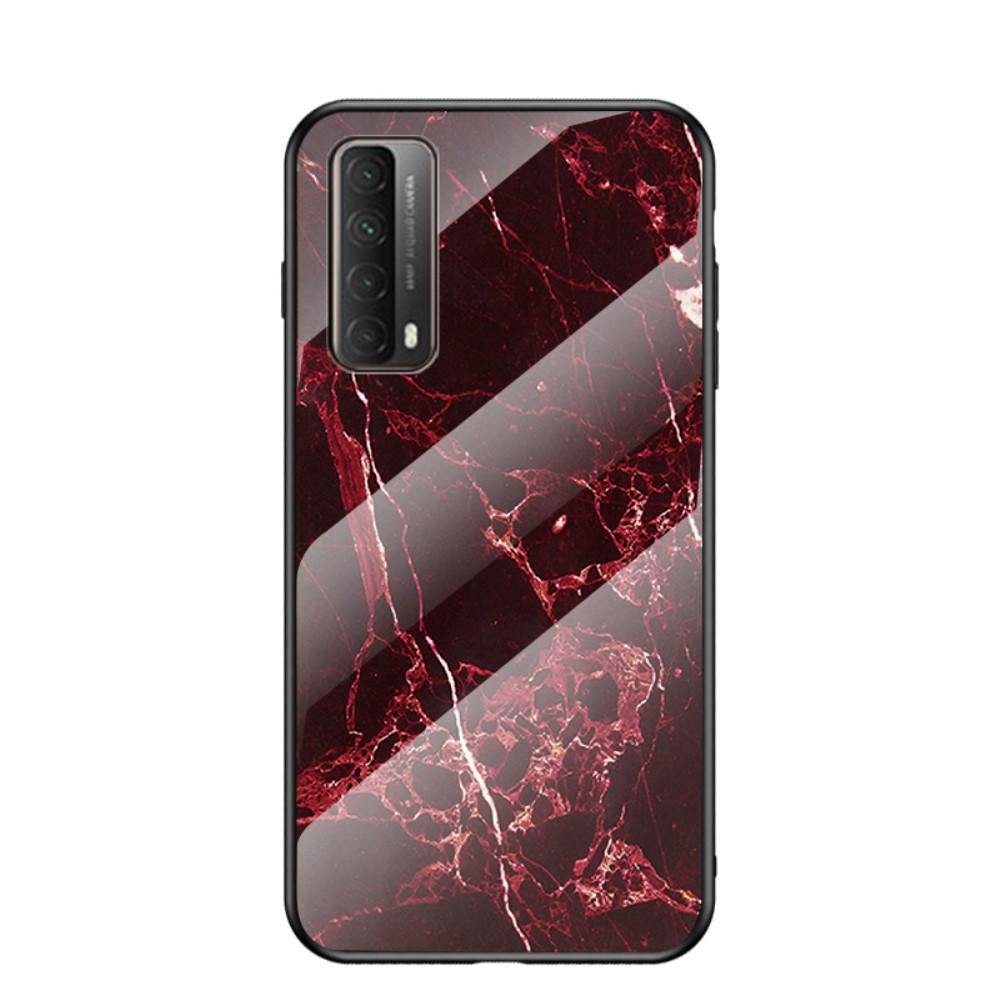 Coque en verre trempé Huawei P Smart 2021 Marbre rouge