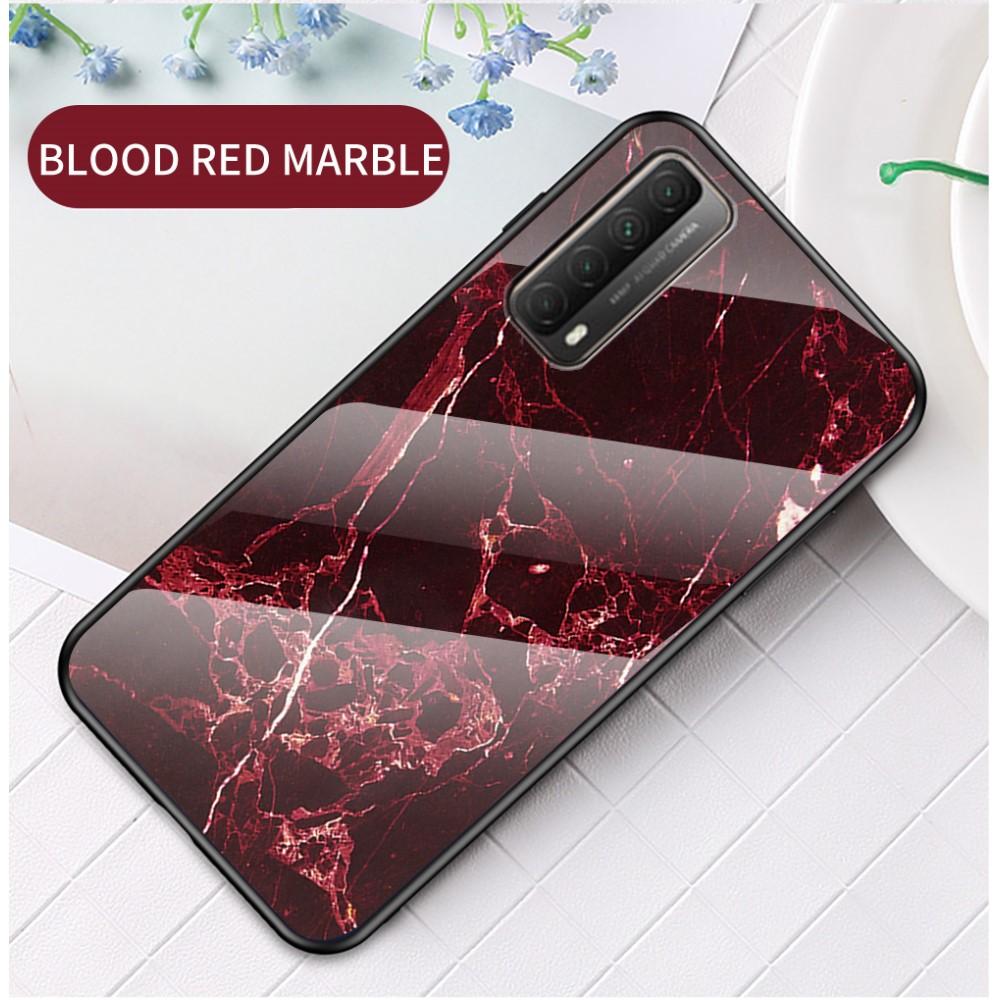 Coque en verre trempé Huawei P Smart 2021 Marbre rouge