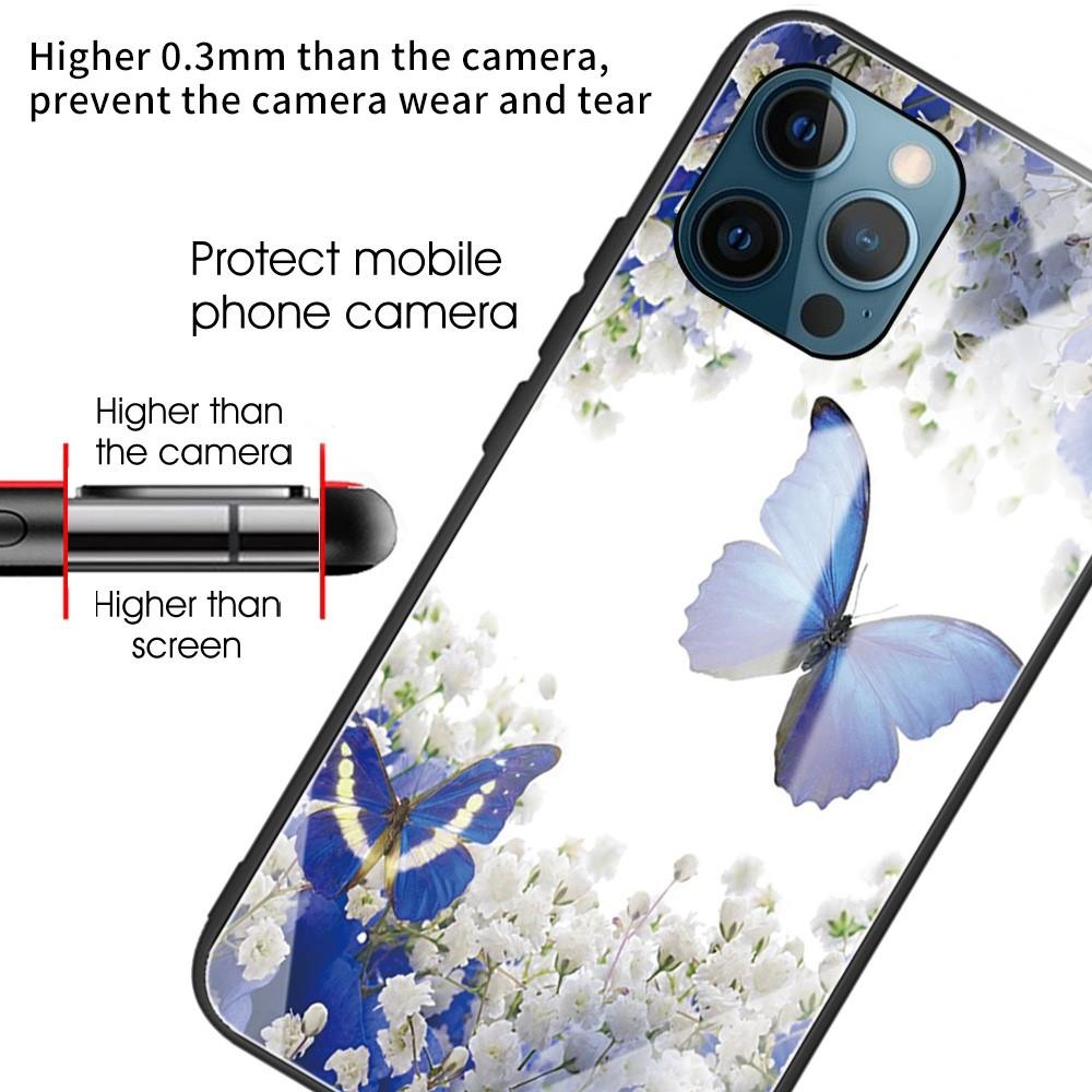 Coque en verre trempé iPhone 12/12 Pro Papillons