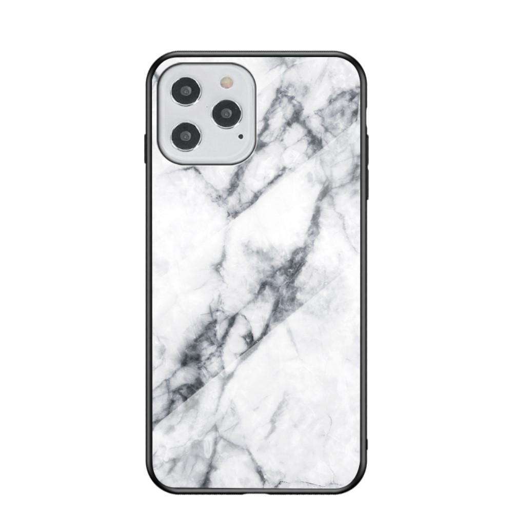 Coque en verre trempé iPhone 12/12 Pro Marbre blanc