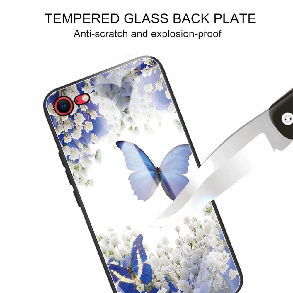 Coque en verre trempé iPhone 7/8/SE Papillons