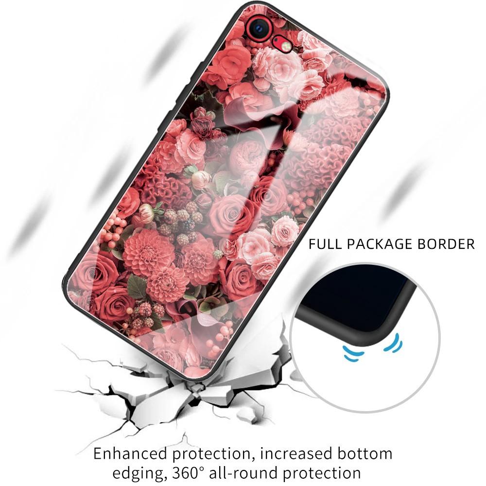 Coque en verre trempé iPhone SE (2022) Des roses