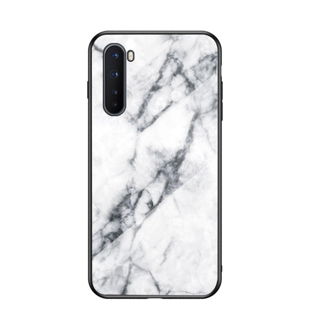 Coque en verre trempé OnePlus Nord Marbre blanc