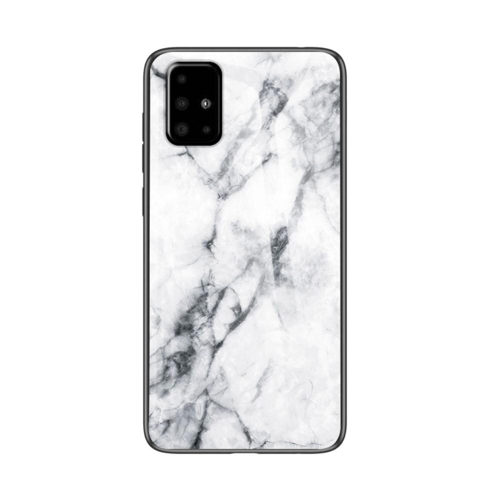 Coque en verre trempé Samsung Galaxy A51 Marbre blanc