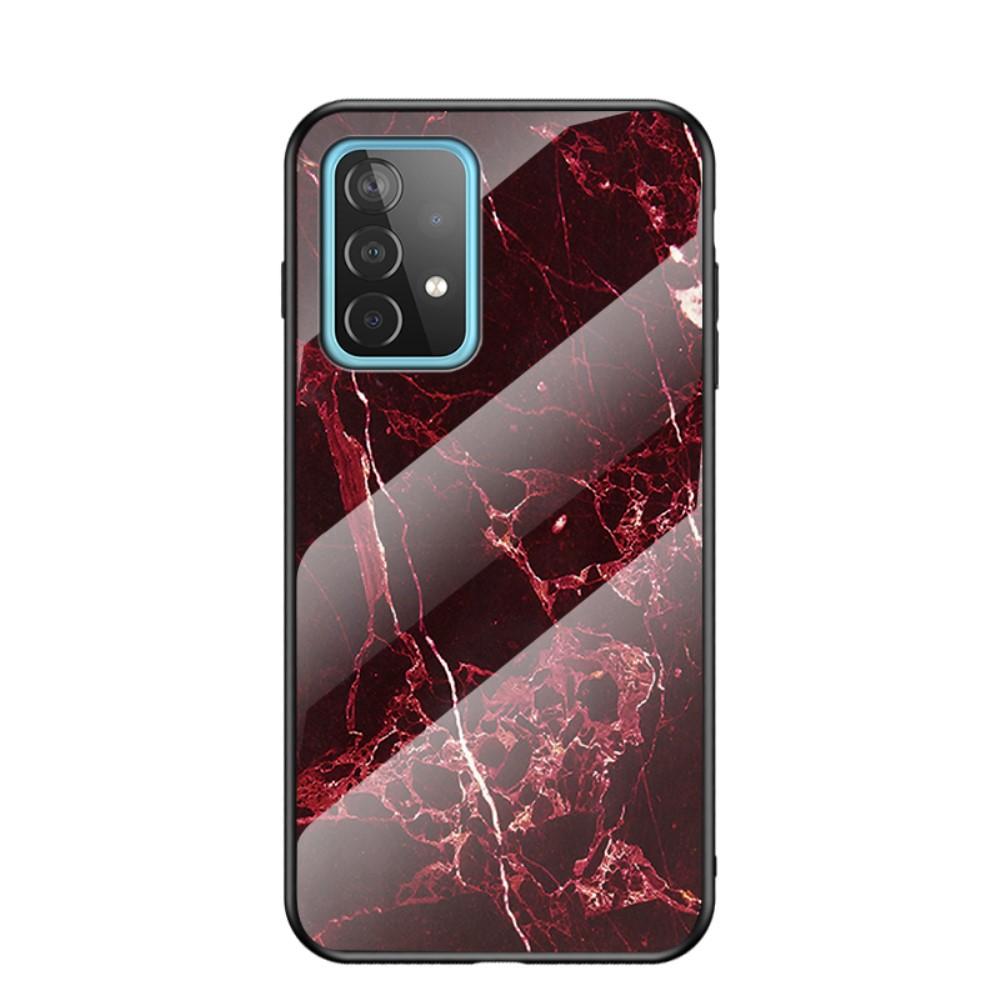 Coque en verre trempé Samsung Galaxy A52 5G Marbre rouge