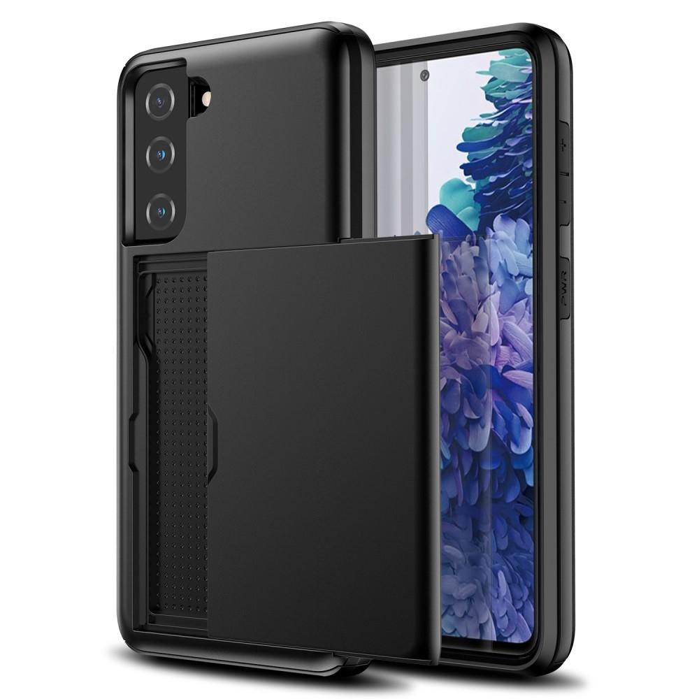 Coque à cartes Samsung Galaxy S21 Plus, Noir