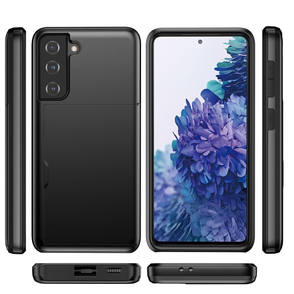 Coque à cartes Samsung Galaxy S21 Plus, Noir