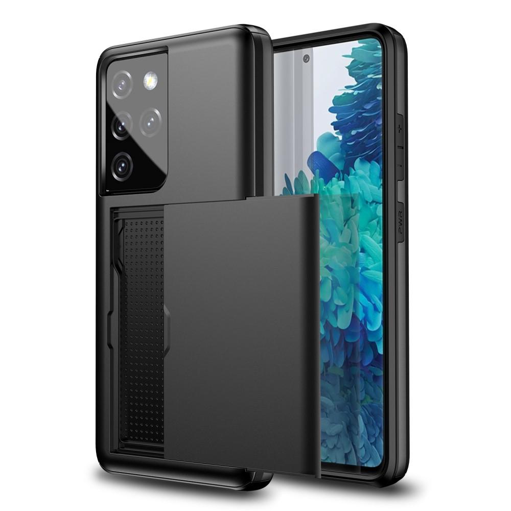 Coque à cartes Samsung Galaxy S21 Ultra, Noir