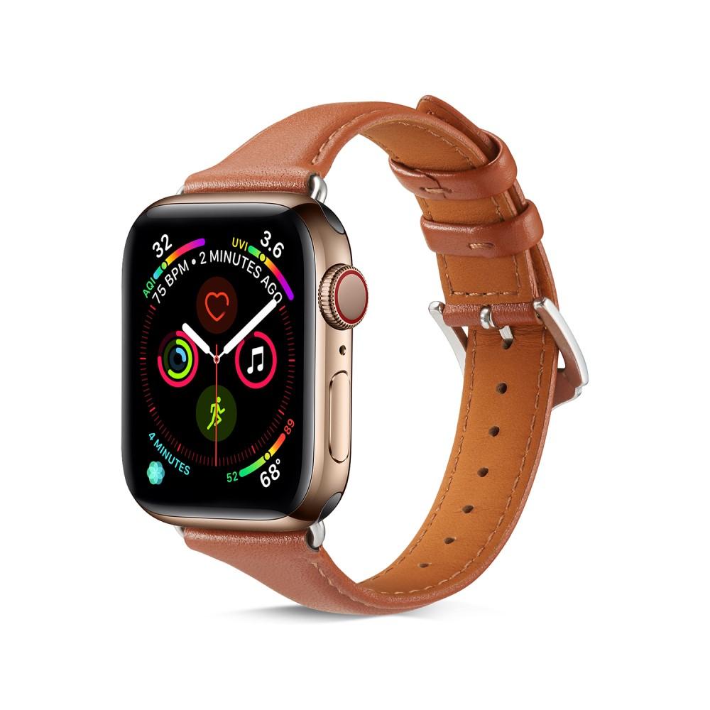 Bracelet en cuir fin Apple Watch 38mm, cognac