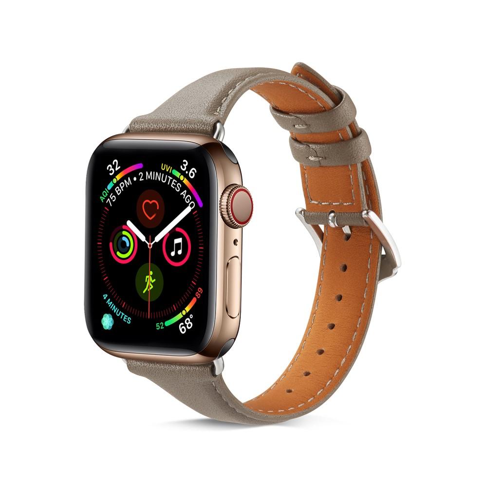 Bracelet en cuir fin Apple Watch 38mm, gris