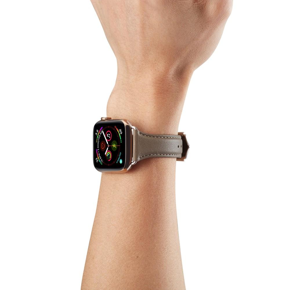 Bracelet en cuir fin Apple Watch 40mm, gris