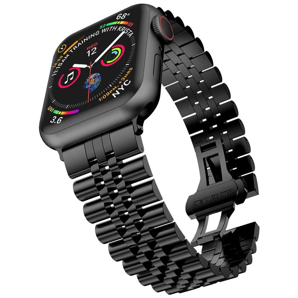 Bracelet en acier inoxydable Apple Watch SE 44mm, noir
