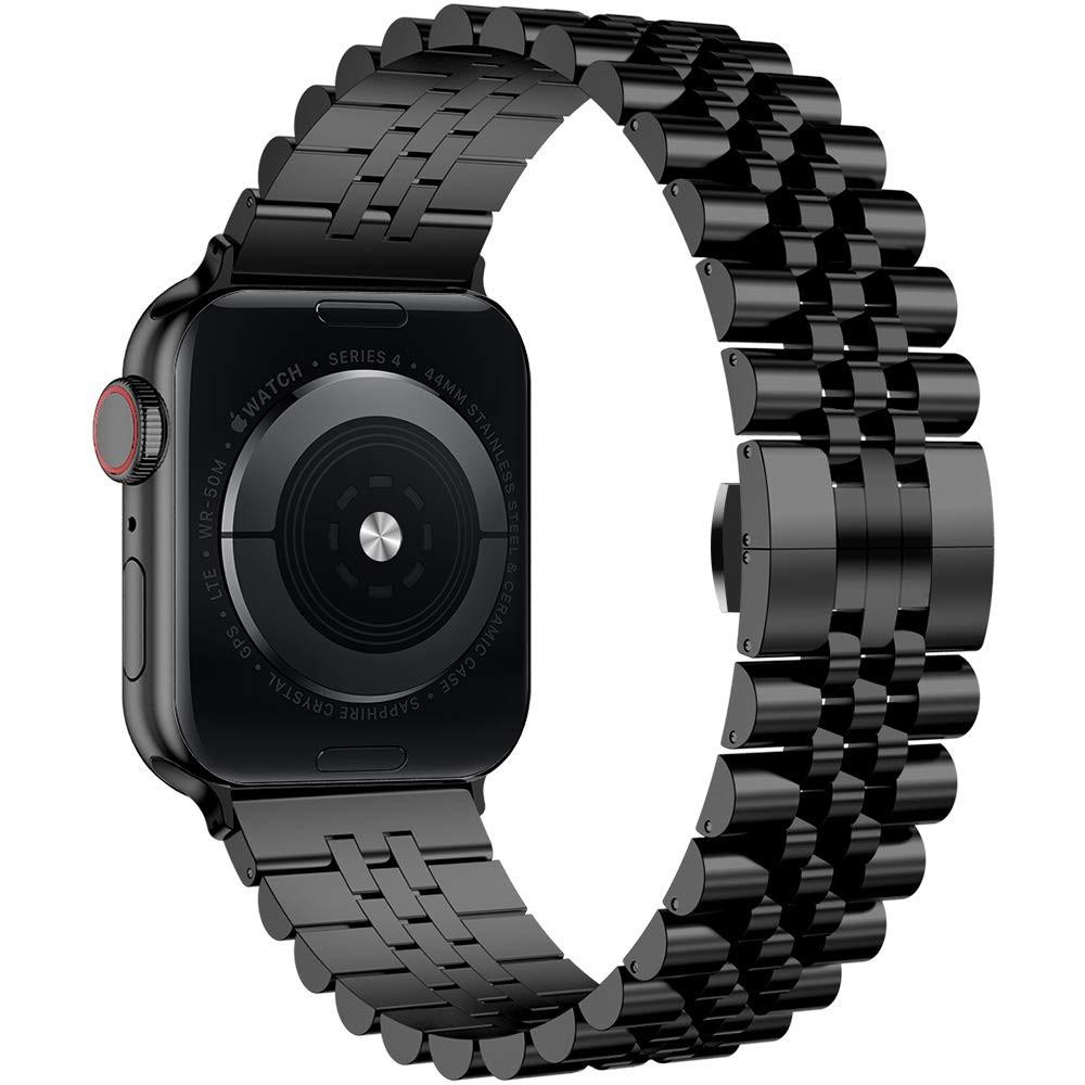 Bracelet en acier inoxydable Apple Watch SE 44mm Noir