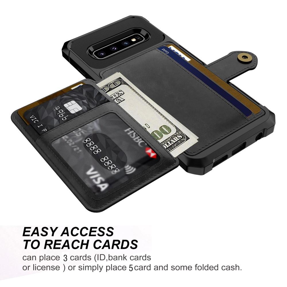 Coque porte-cartes Tough Multi-slot Samsung Galaxy S10 Plus, Noir