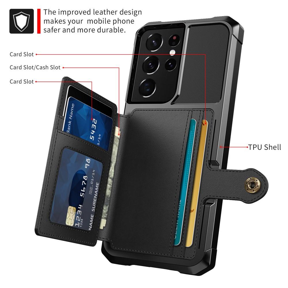 Coque porte-cartes Tough Multi-slot Samsung Galaxy S21 Ultra Noir