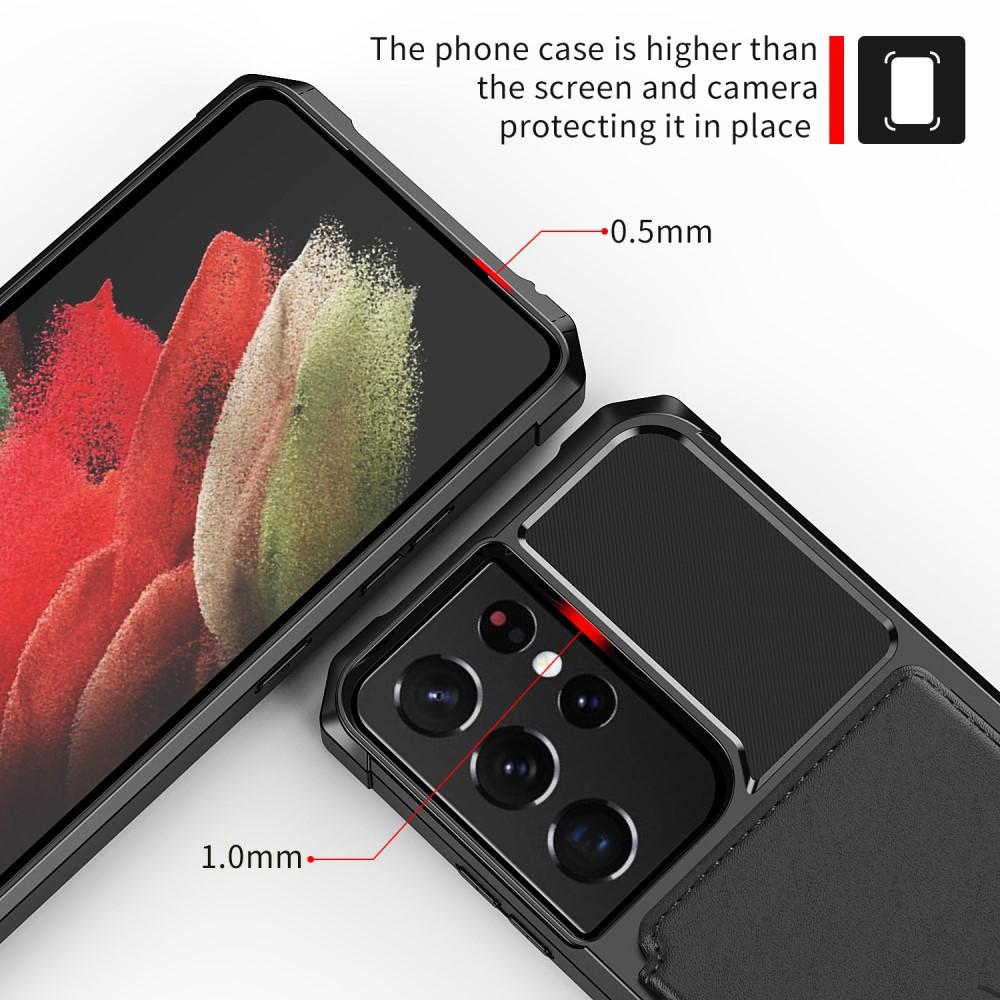 Coque porte-cartes Tough Multi-slot Samsung Galaxy S21 Ultra Noir