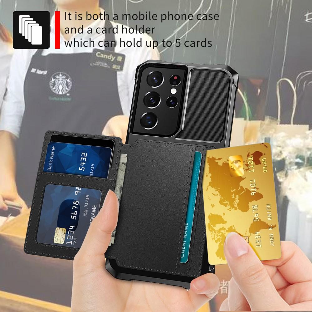 Coque porte-cartes Tough Multi-slot Samsung Galaxy S21 Ultra Noir